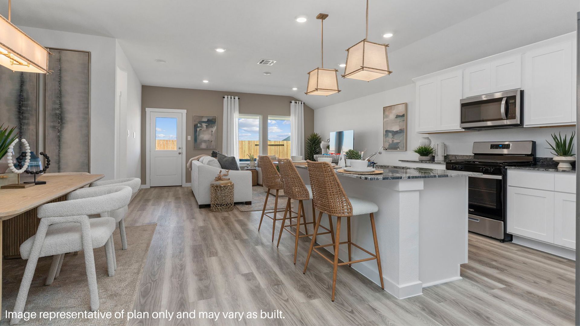 Open concept kitchen view