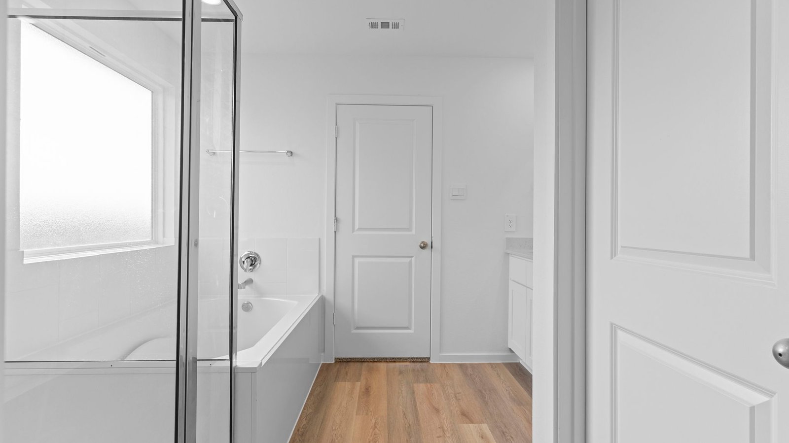 primary bathroom with one window