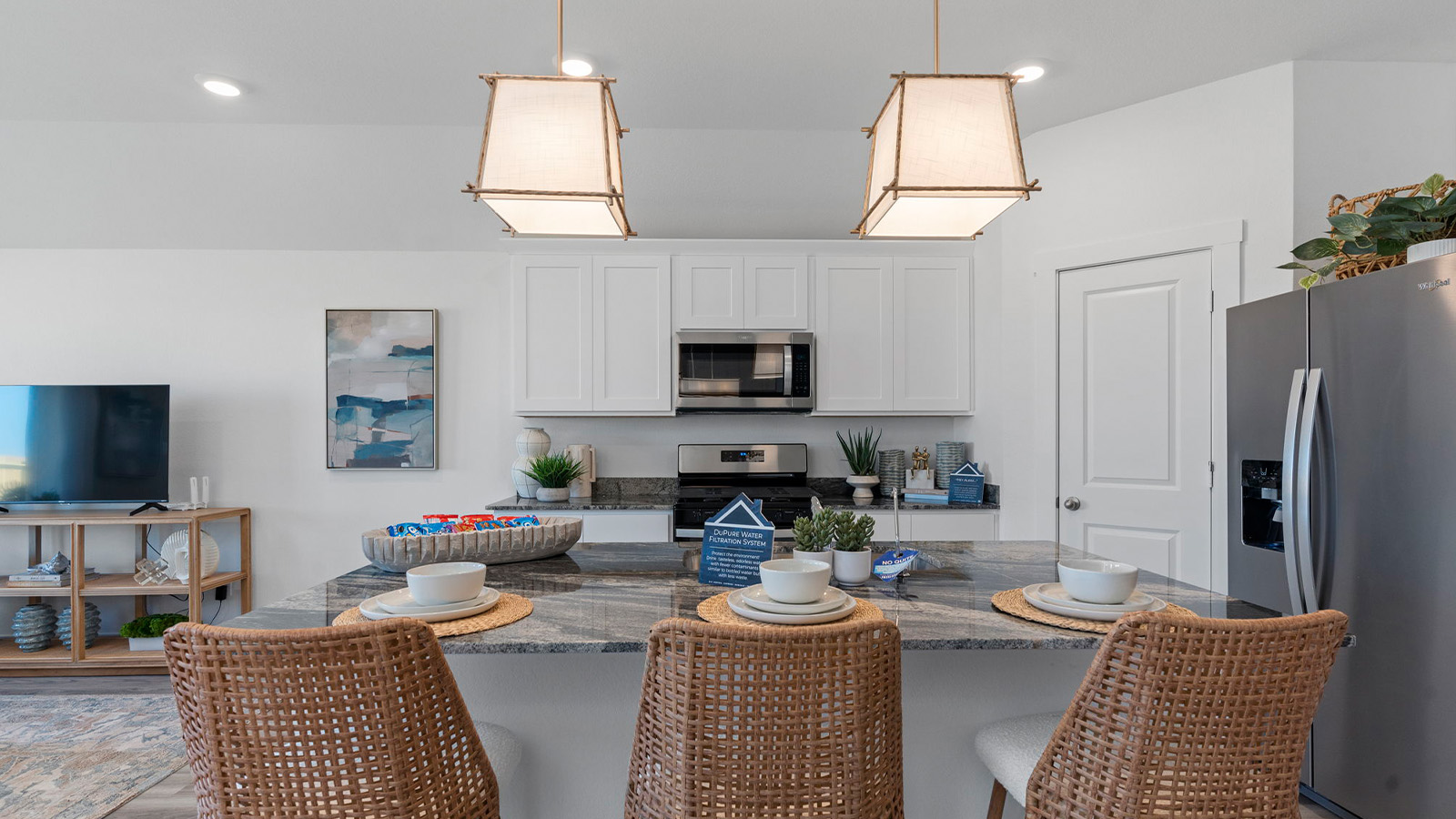 kitchen with island and walk in pantry