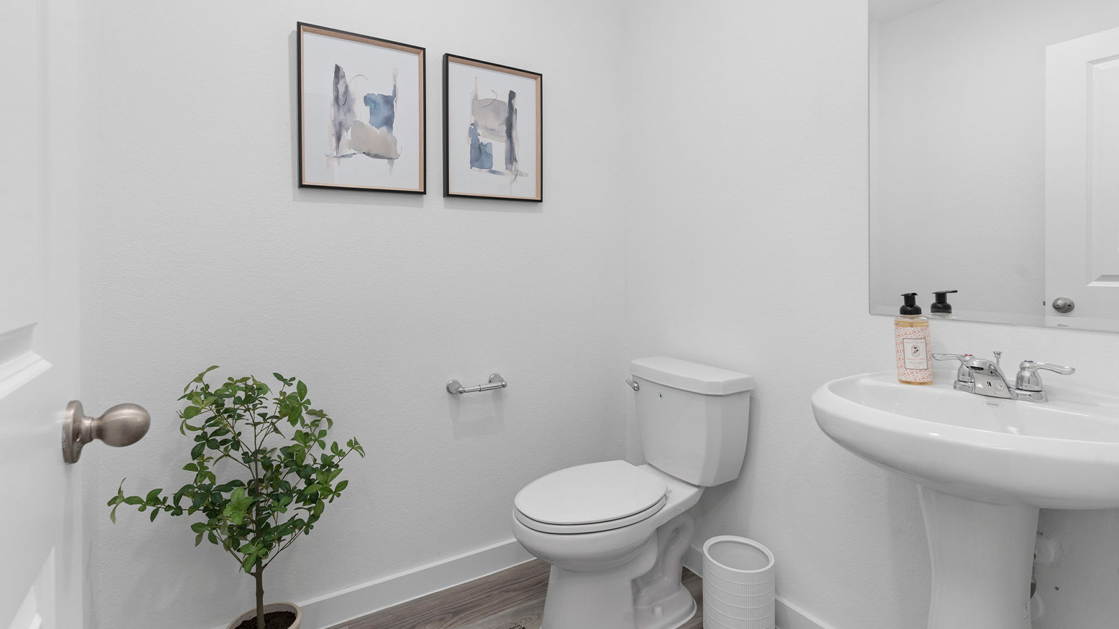 half bath with one sink