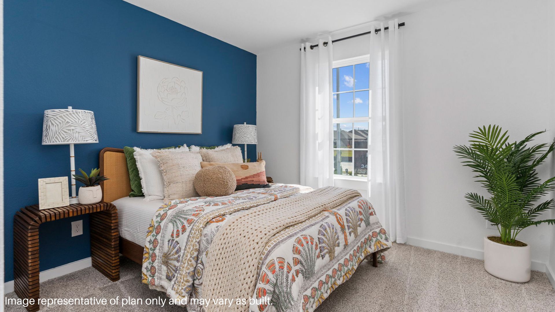 Secondary bedroom with large window