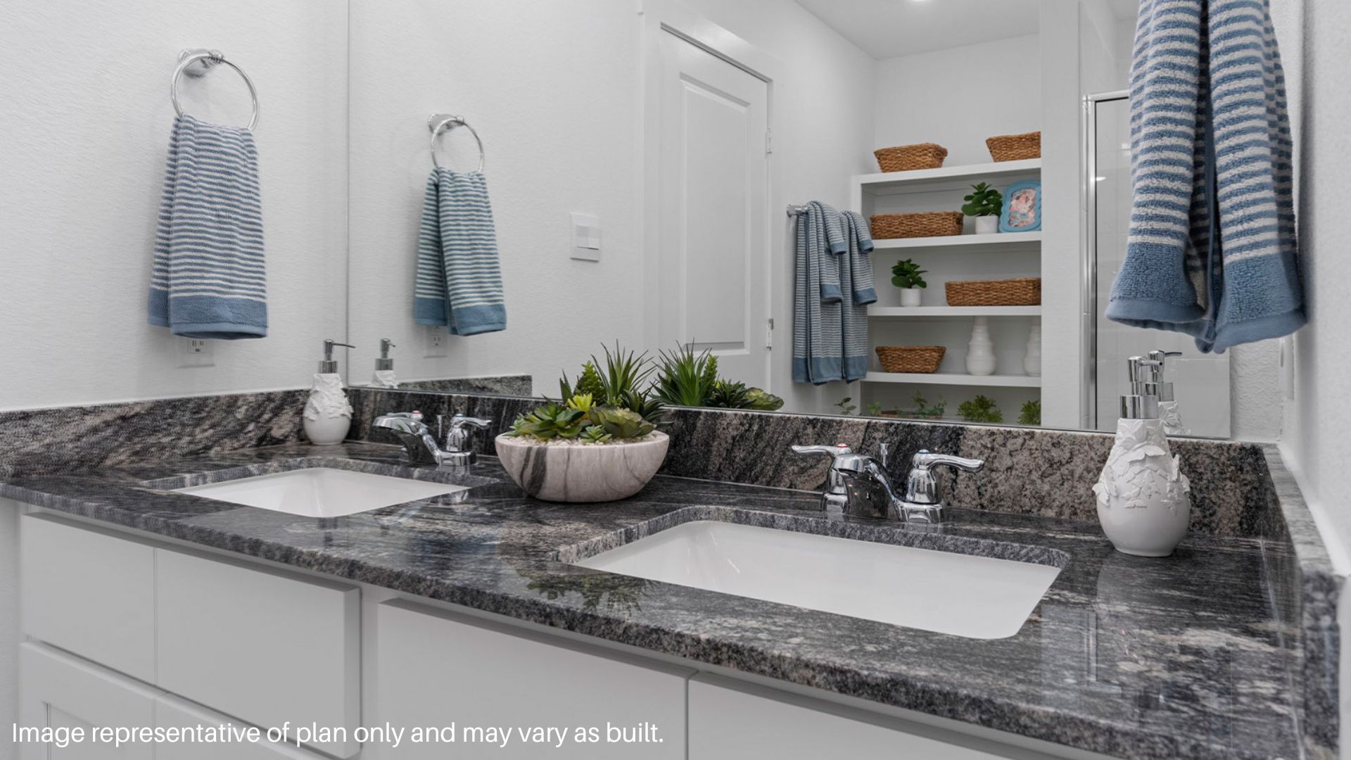 Primary bathroom with double sinks