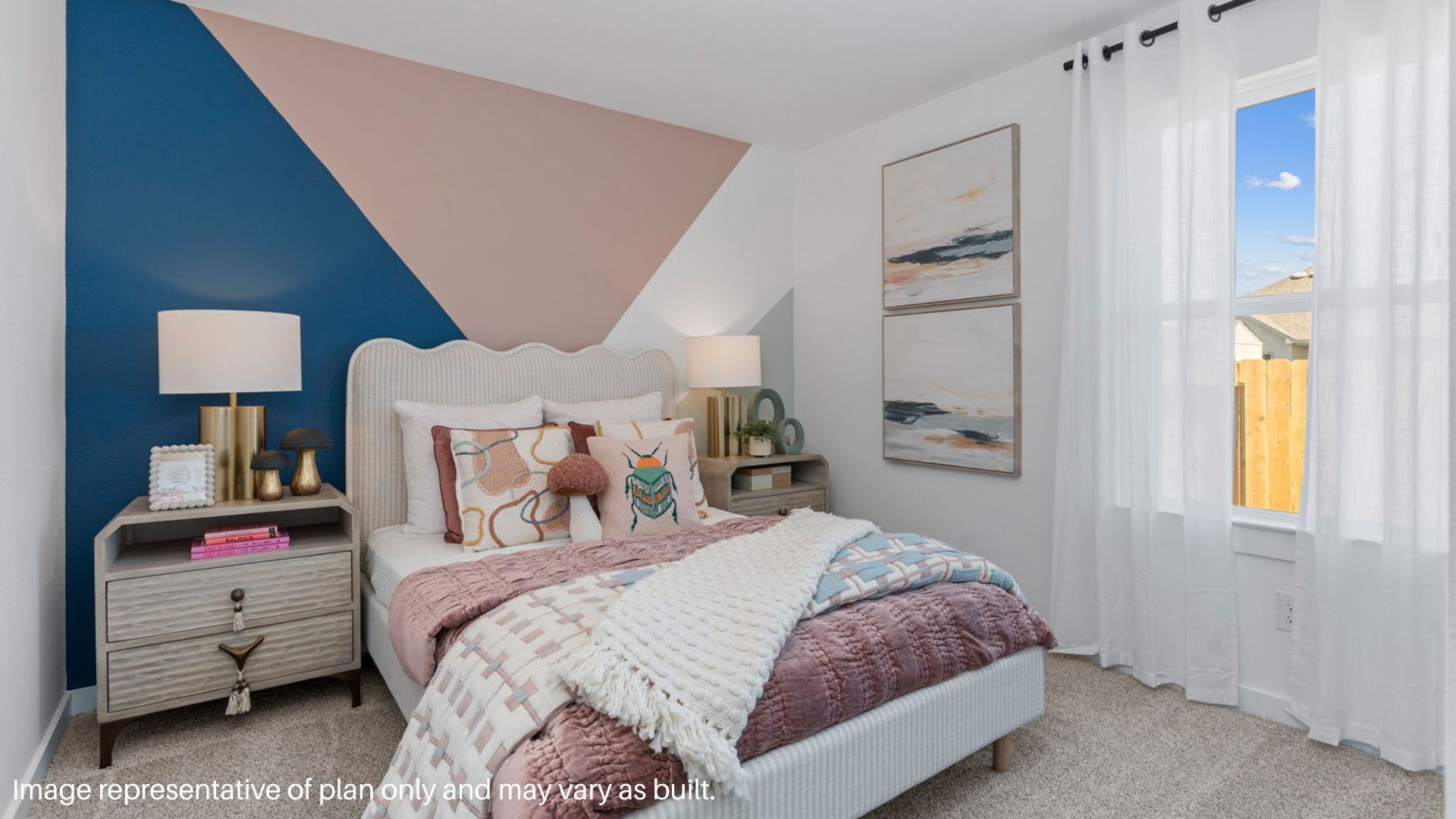 Secondary bedroom with large window
