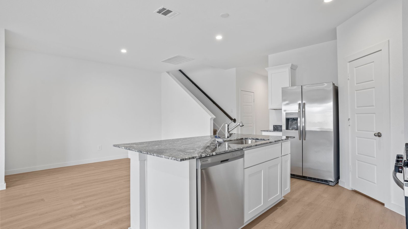 open concept kitchen and living room