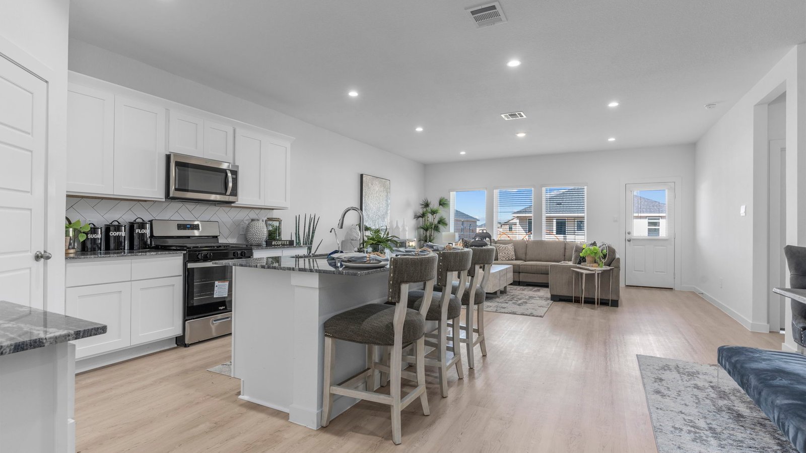 kitchen with large island