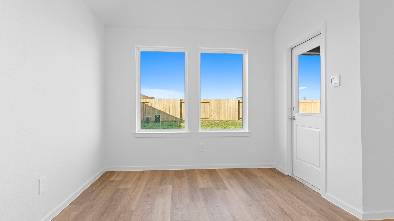 dining room with two windows