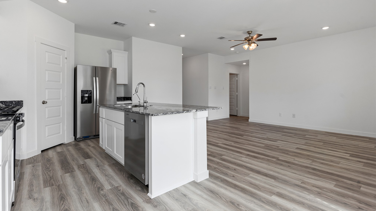 Open concept kitchen and living room