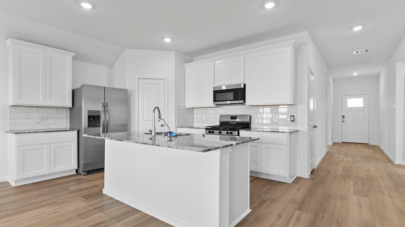 open concept kitchen with large island