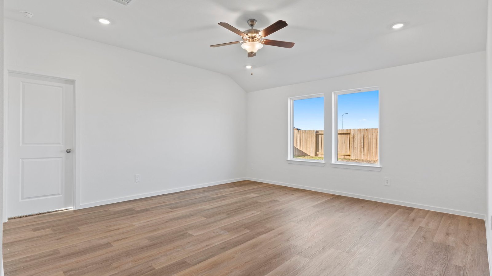 open concept living room with large window