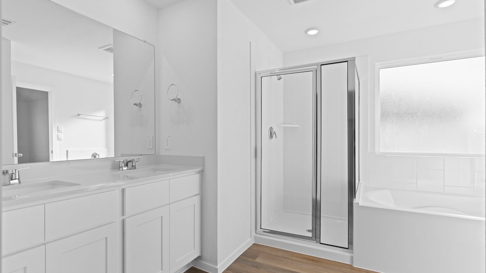 primary bathroom with one window