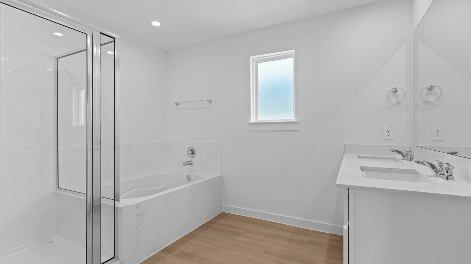 primary bathroom with one window