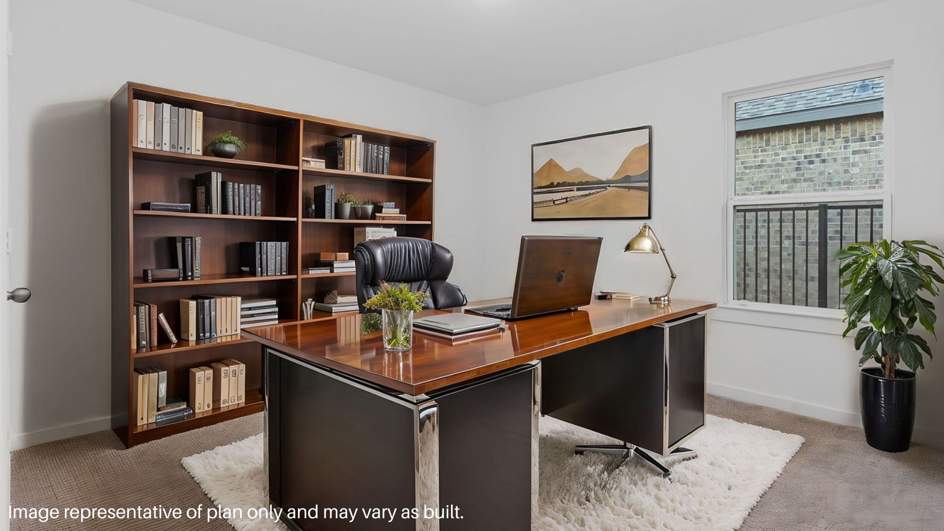 Secondary bedroom with carpet flooring and a bright window.