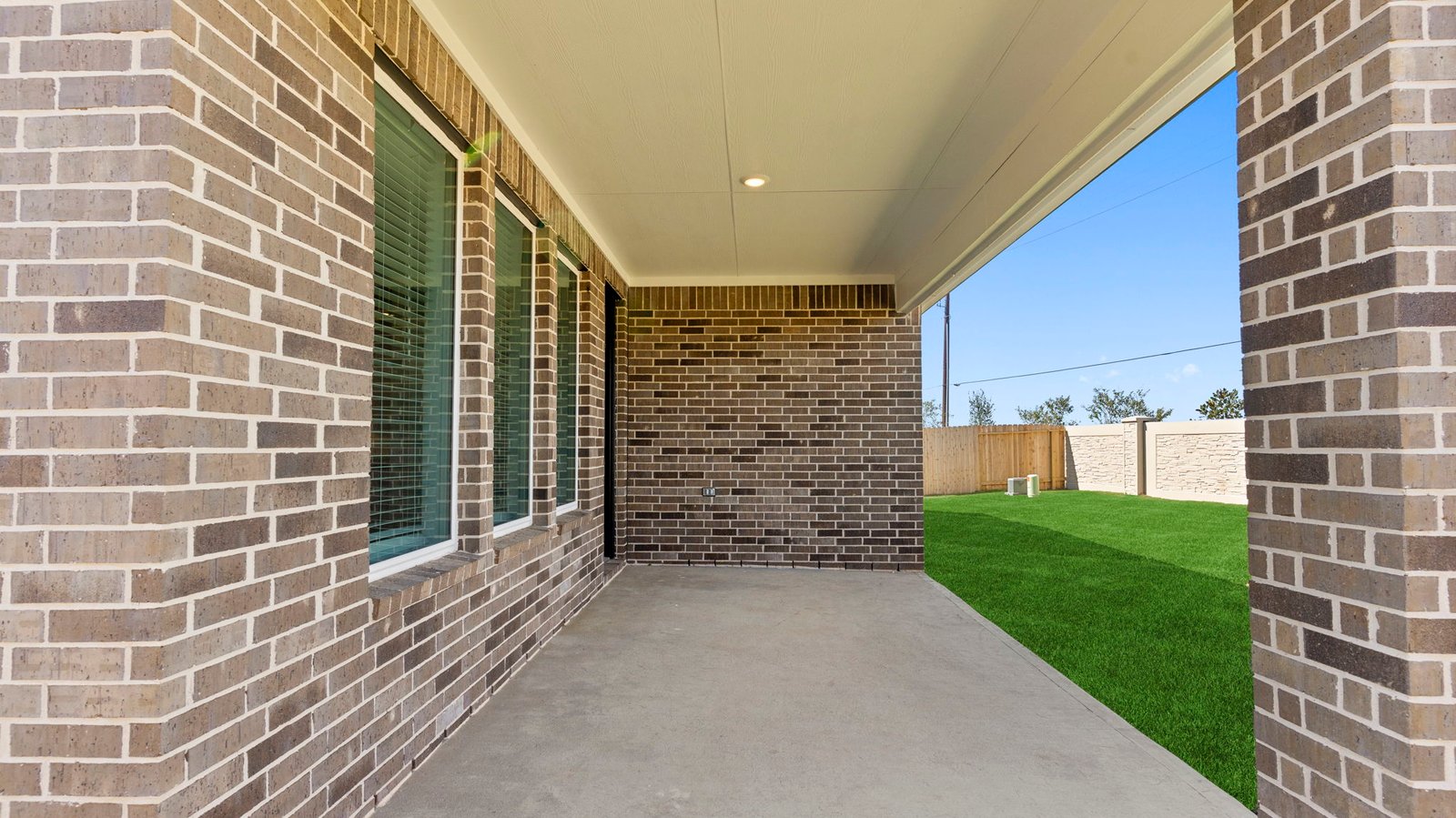 spacious covered back patio