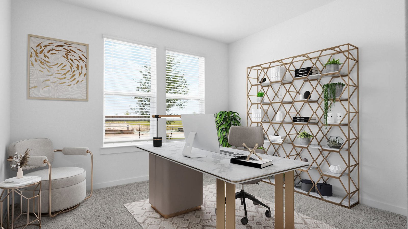 Comfortable guest bedroom featuring neutral-toned walls, carpeted flooring, and a separate closet.