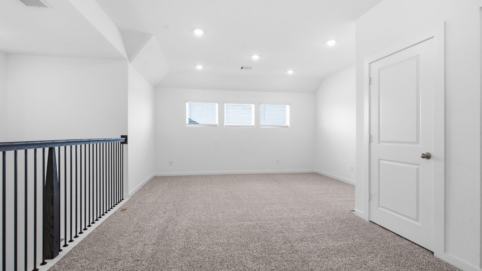 game room with three windows