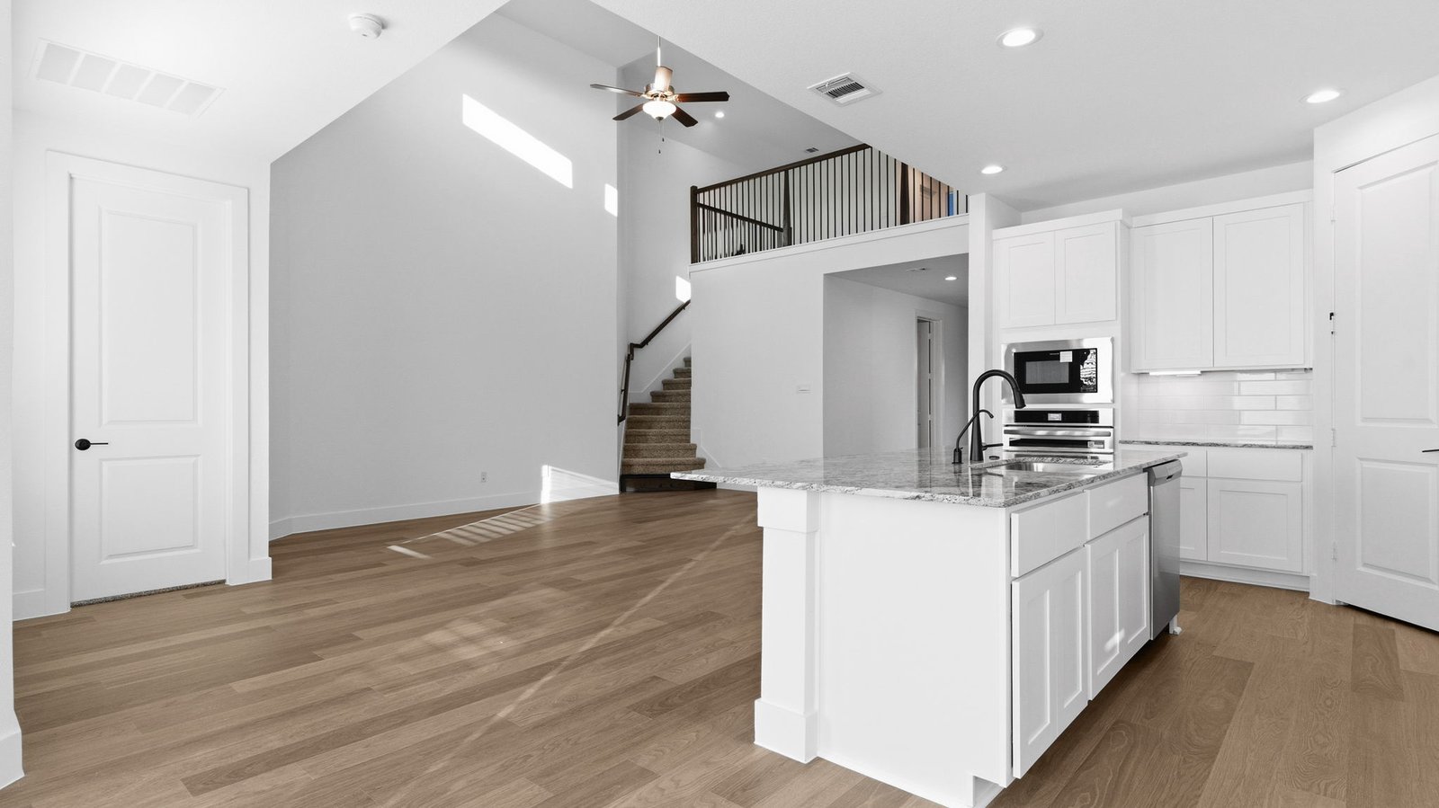 open concept kitchen and dining room