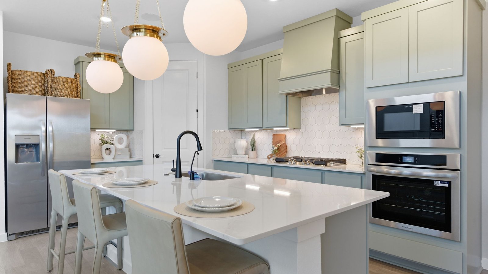 kitchen with large island