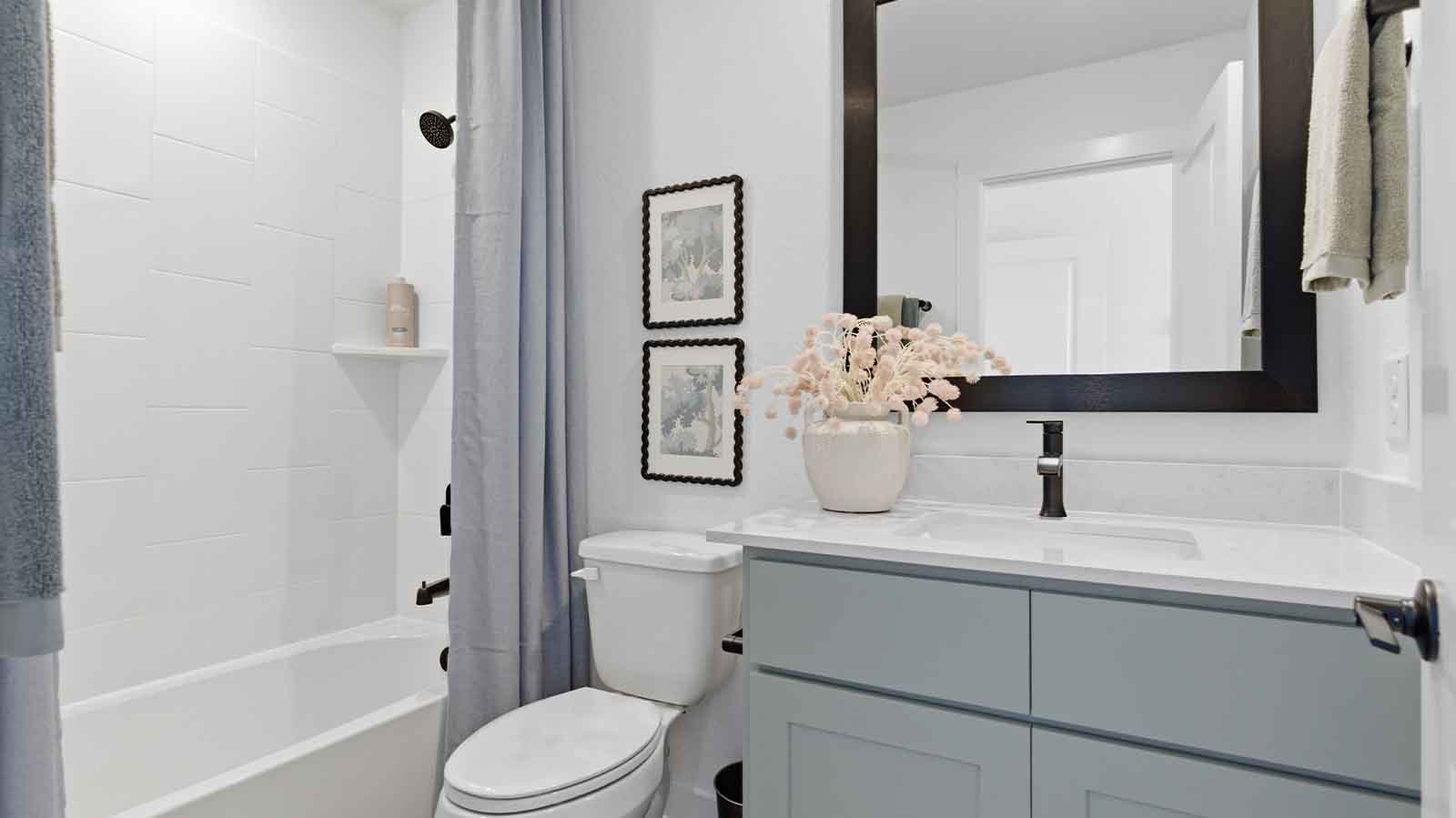 secondary bathroom with one sink