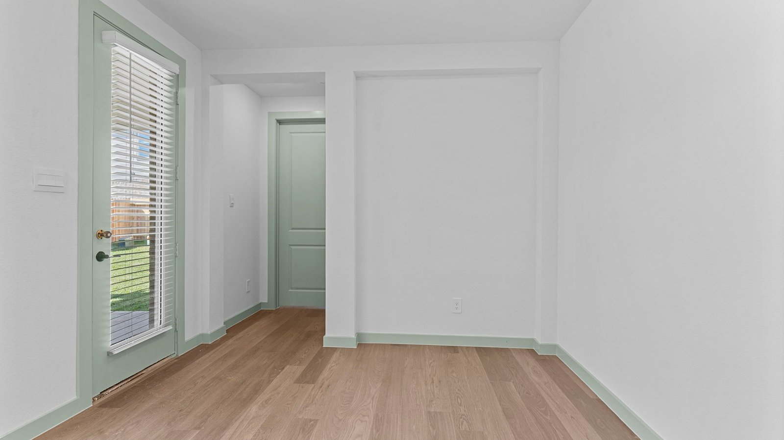 dining room with back patio door