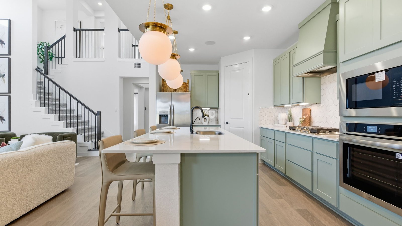 kitchen with large island