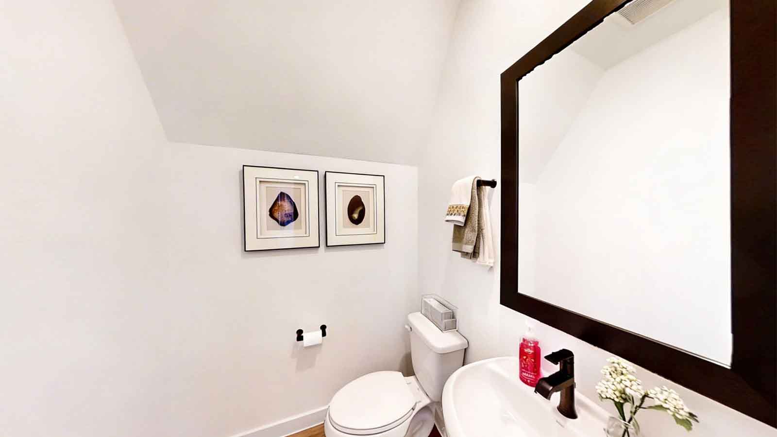 half bath with one sink