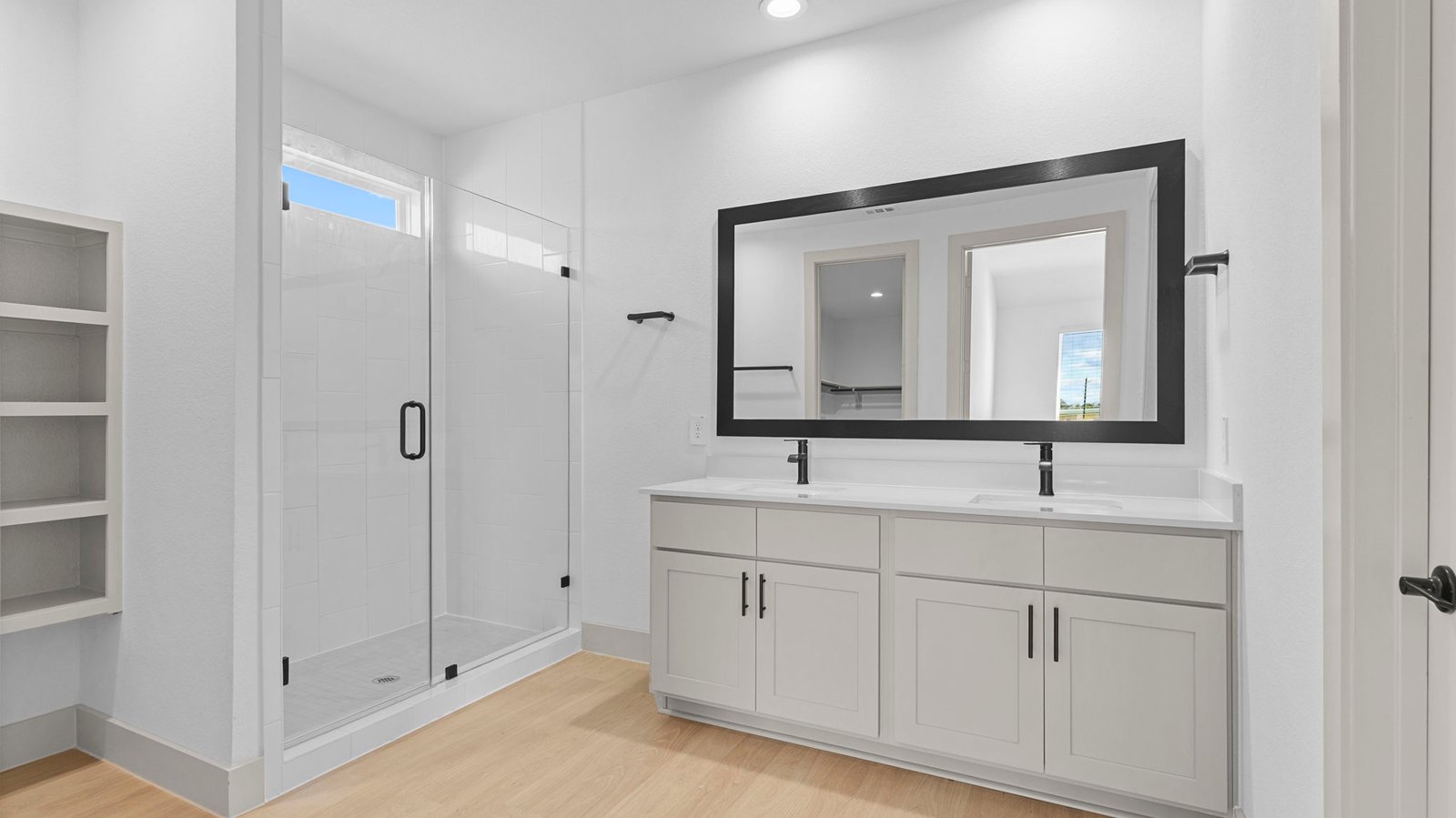 primary bathroom with glass shower