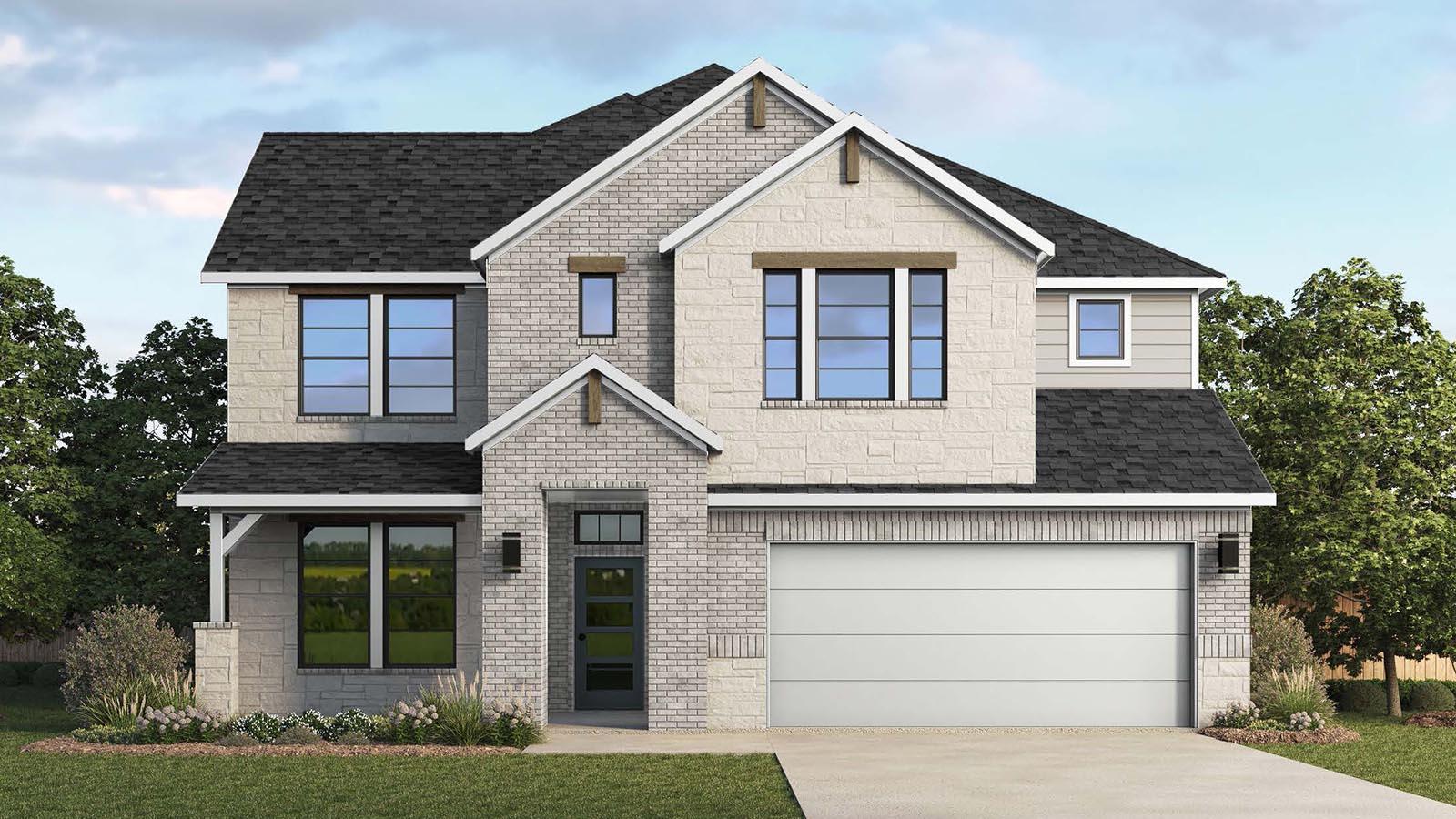 chloe rendering front brick two story elevation