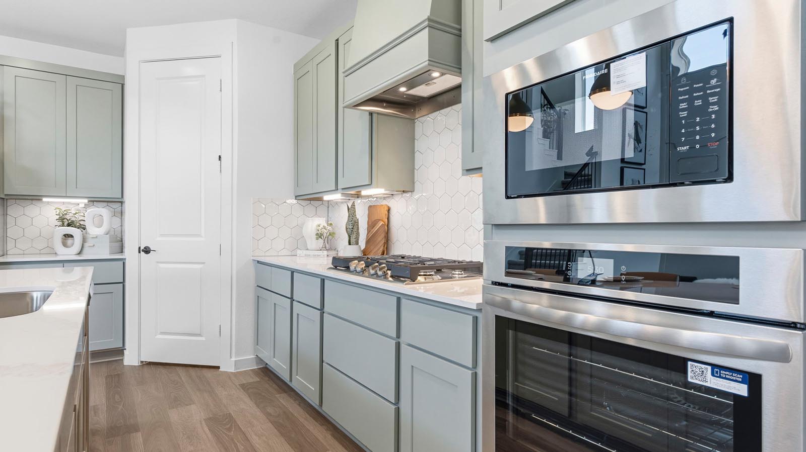 stainless steel appliances in the kitchen