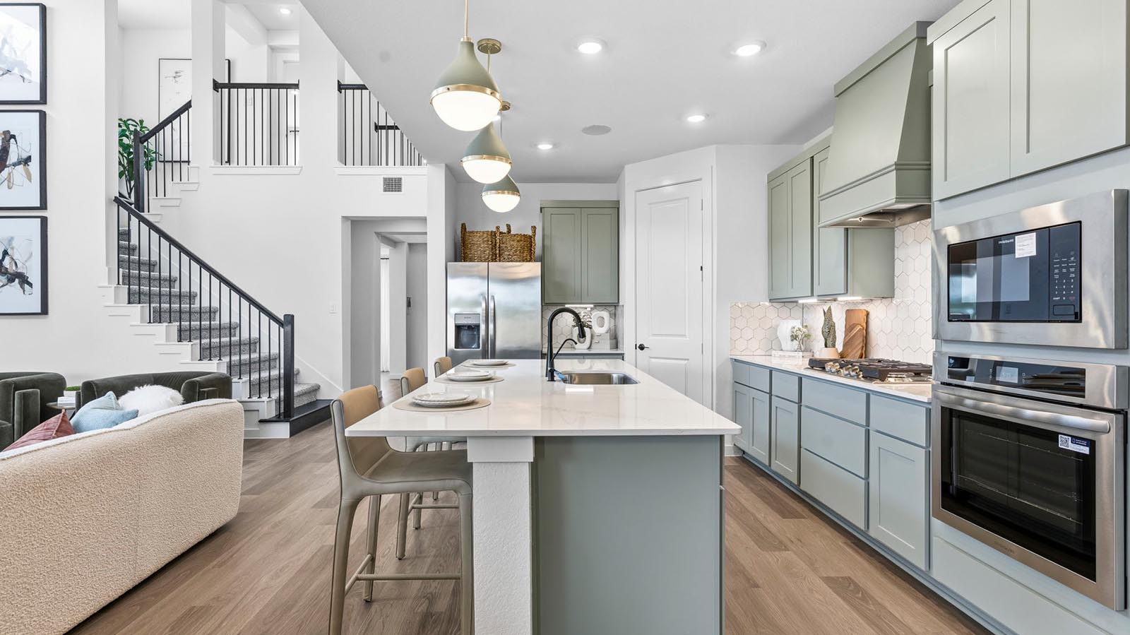 open concept kitchen and living room