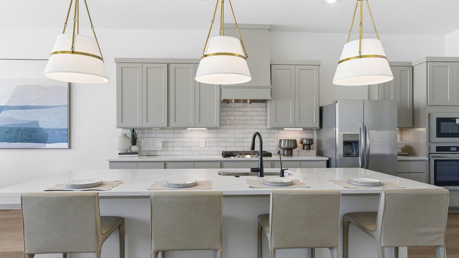 kitchen with large island