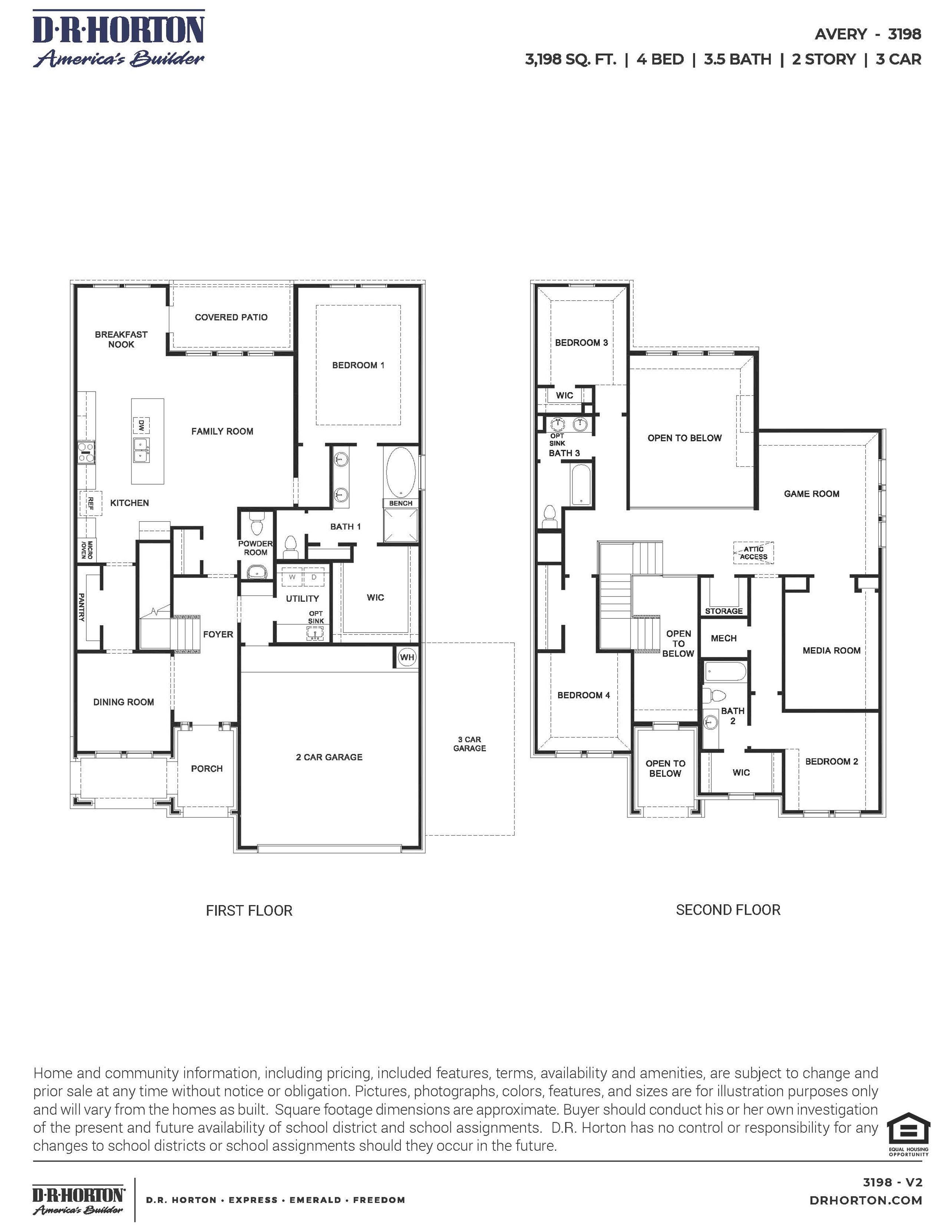 avery two story floor plan
