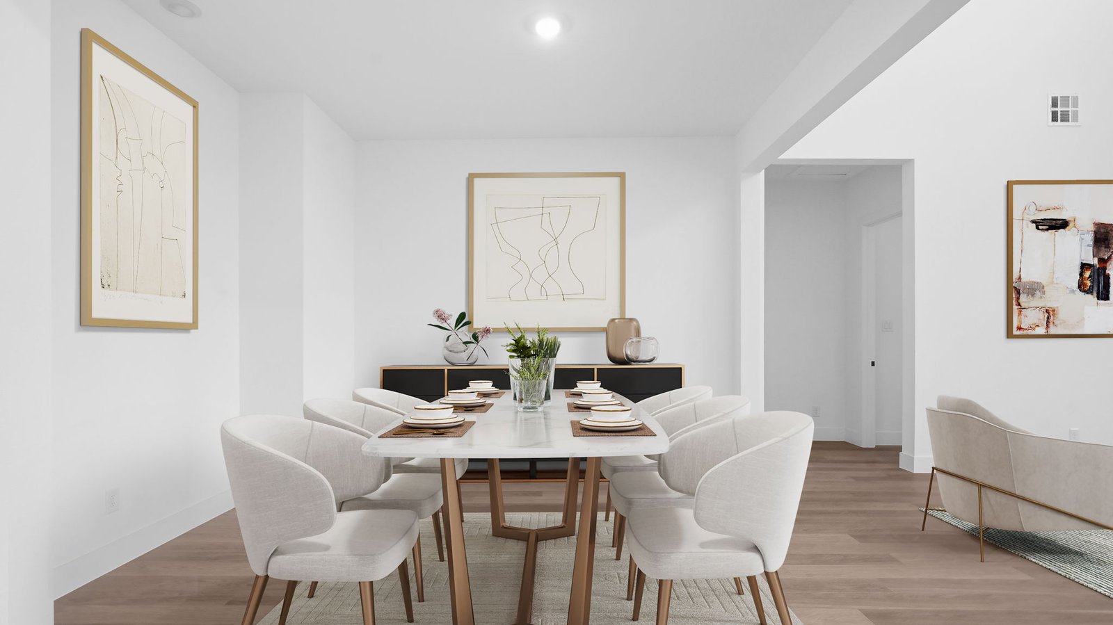 open concept formal dining room