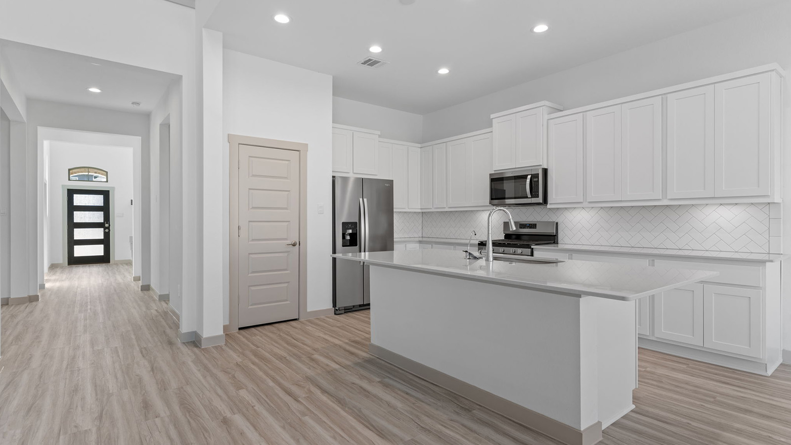 open concept kitchen with large island