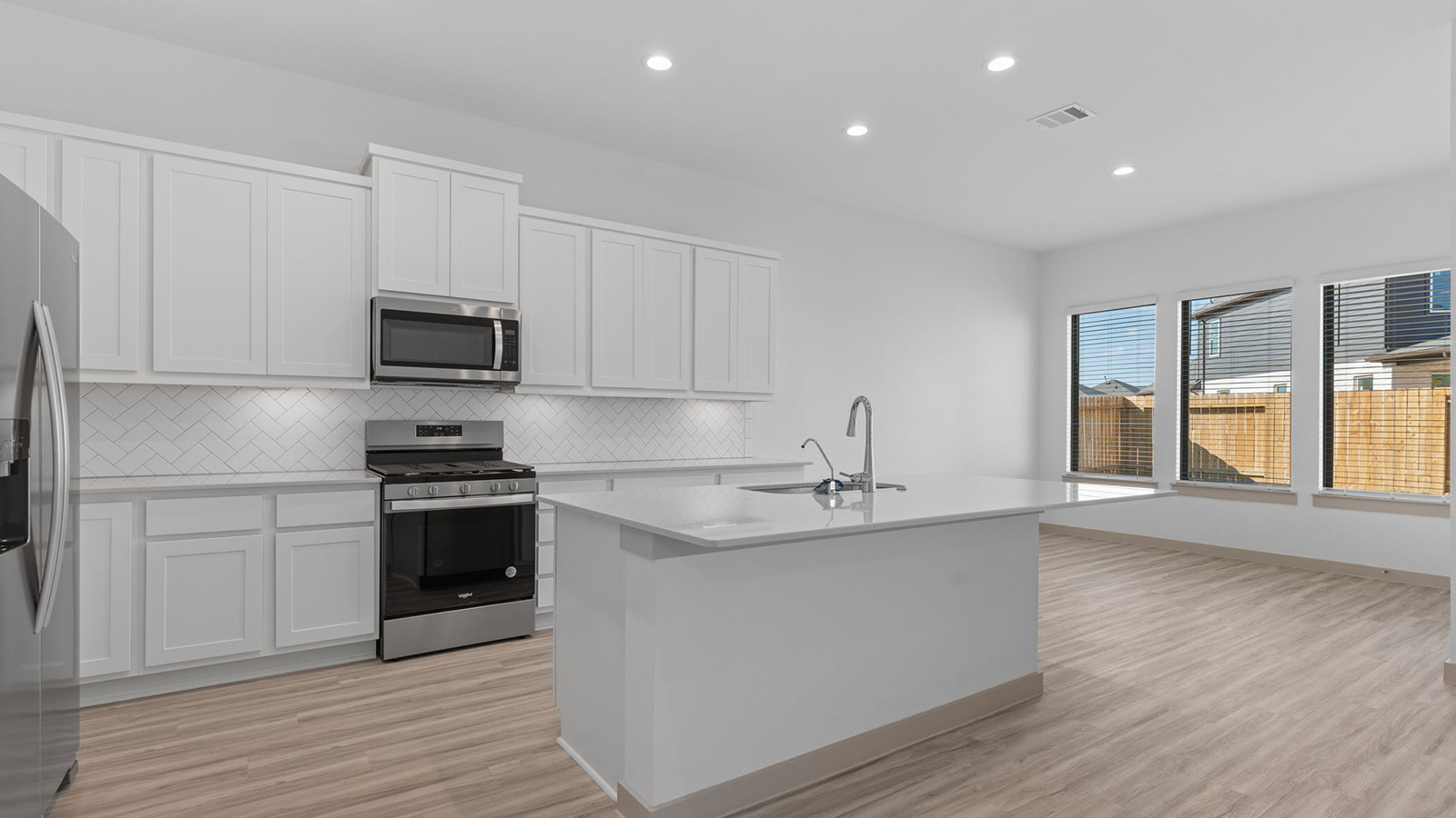 open concept kitchen with large island