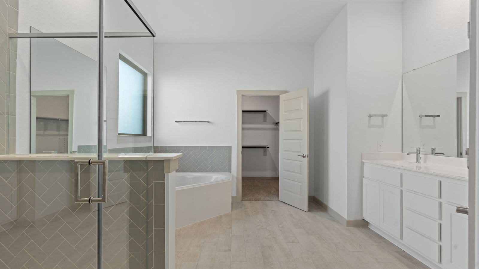 primary bathroom with one window