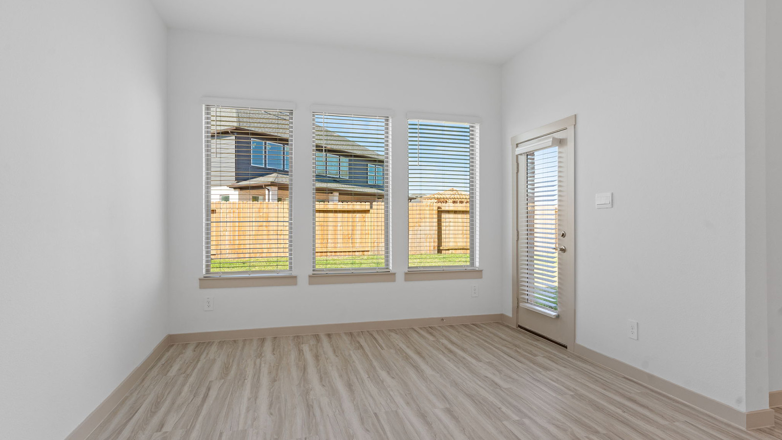 dining room with large window