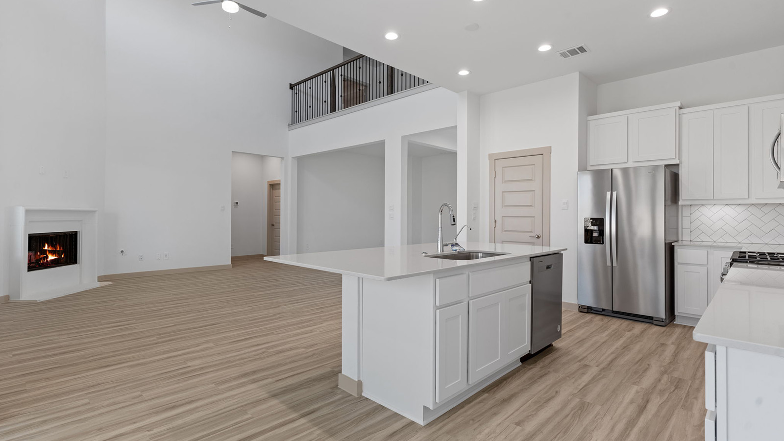 open concept kitchen and living room