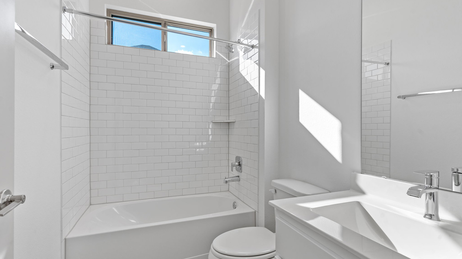 secondary bathroom with one sink