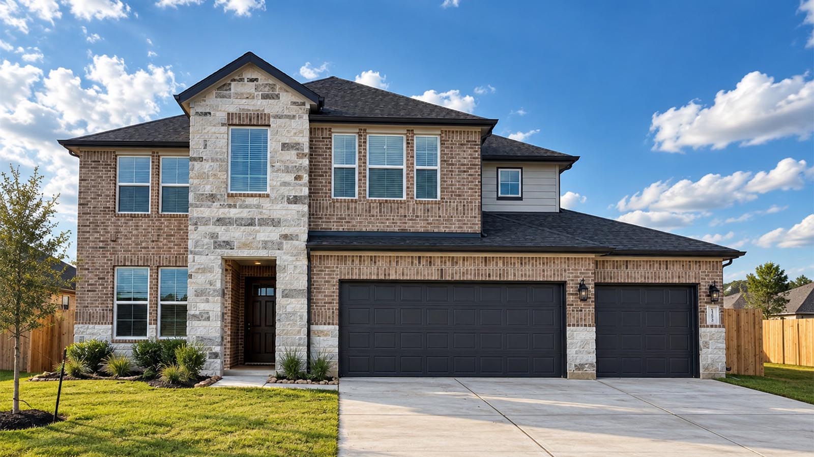 Chloe two story brick floor plan elevation located in Pearland Texas