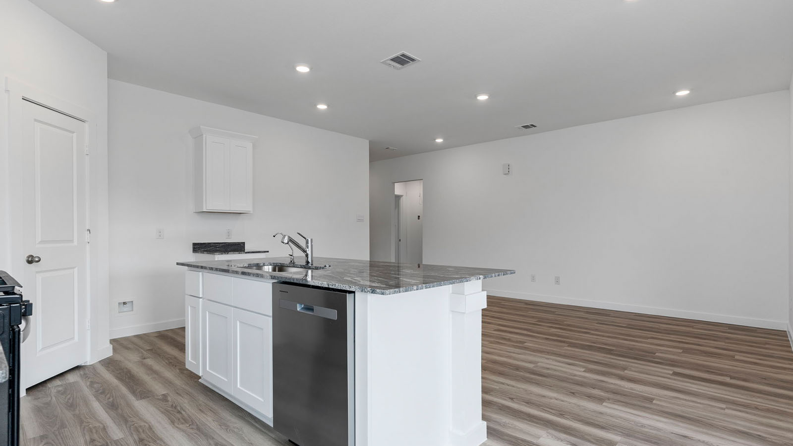 Kitchen island with a deep sink