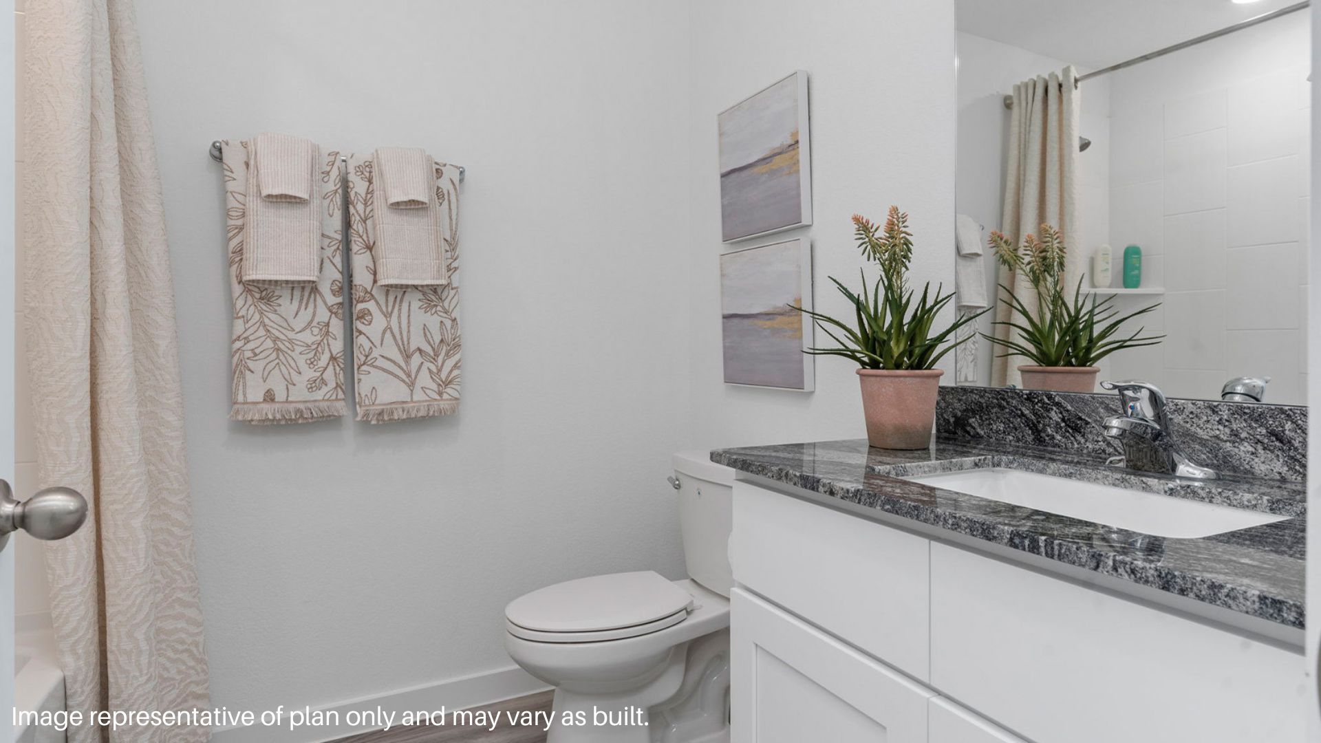 Secondary bathroom with single sink