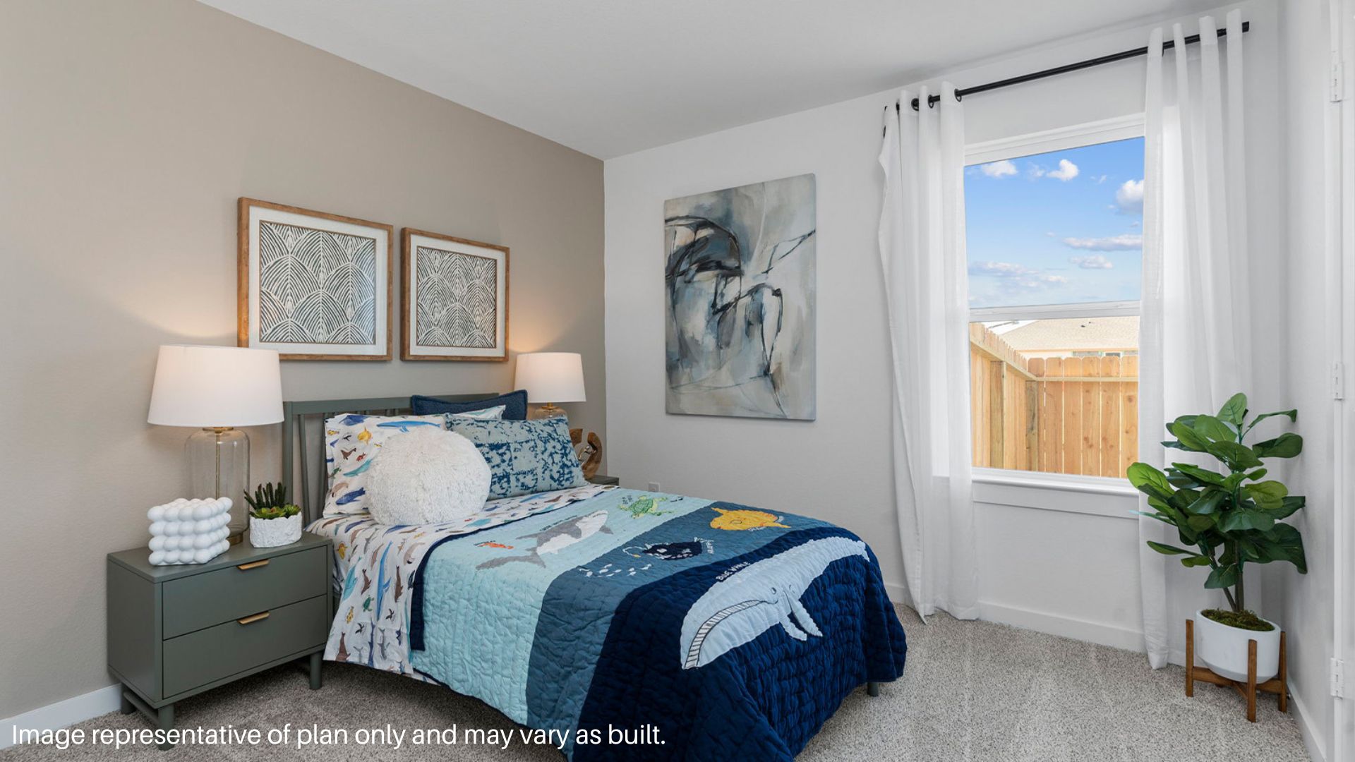 Secondary bedroom with large window
