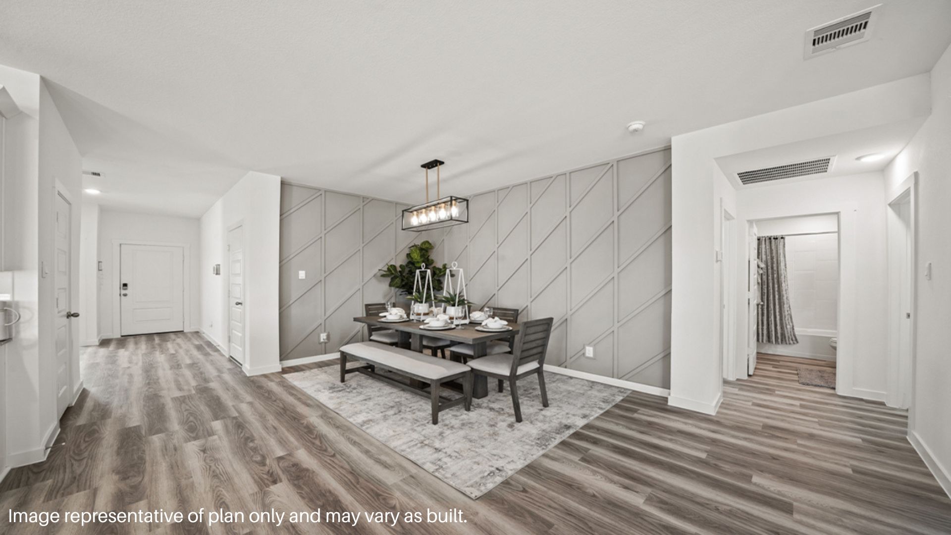 Dining room with accent wall