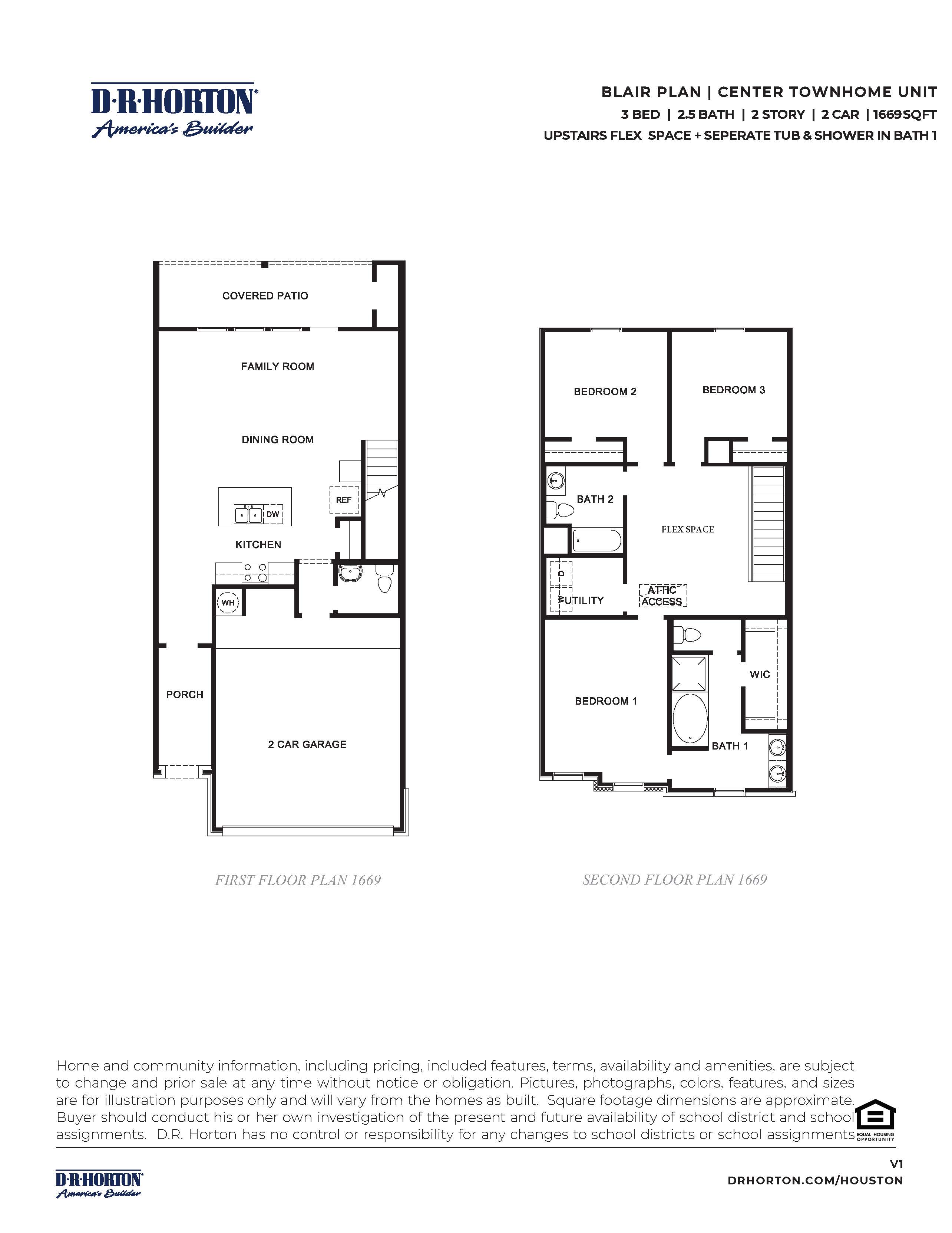 The kitchen in the Blair townhome  features granite countertops and stainless steel appliances