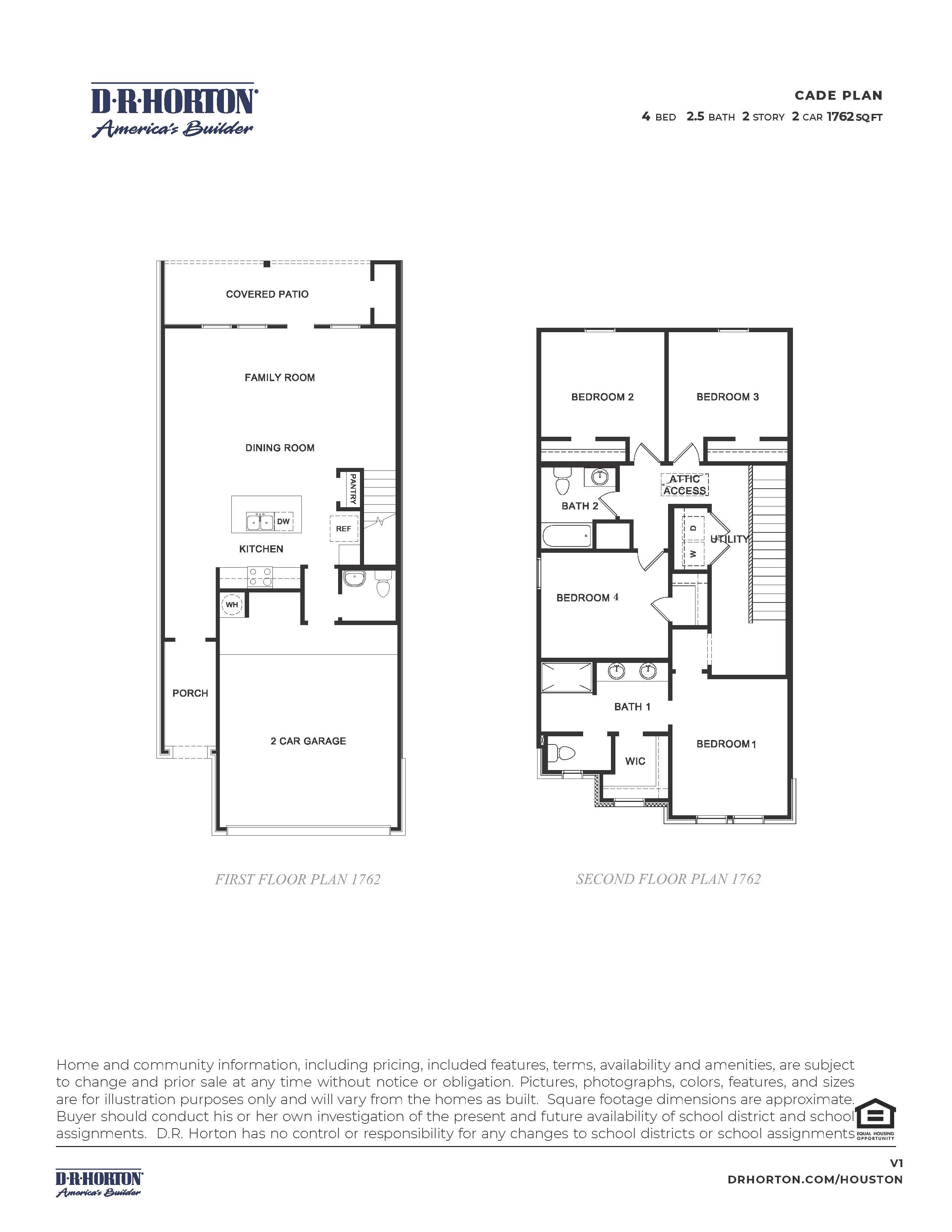 cade townhome floor plan pearland texas