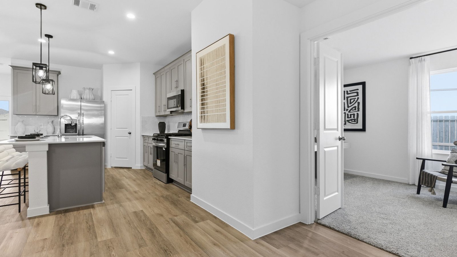 Double door entry into the office.