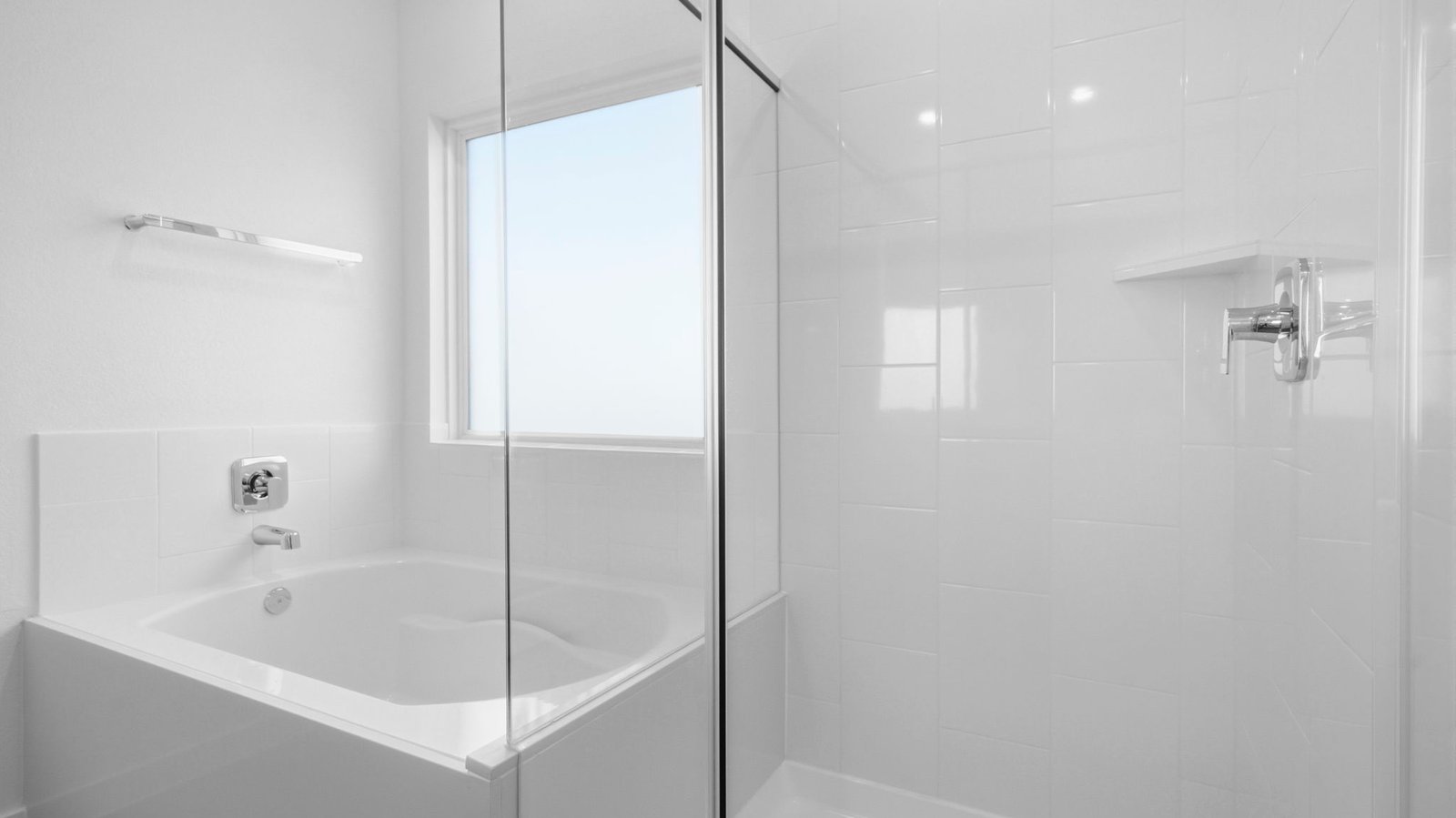 primary bathroom tub and shower