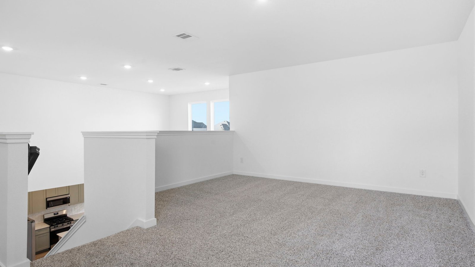 game room with large window