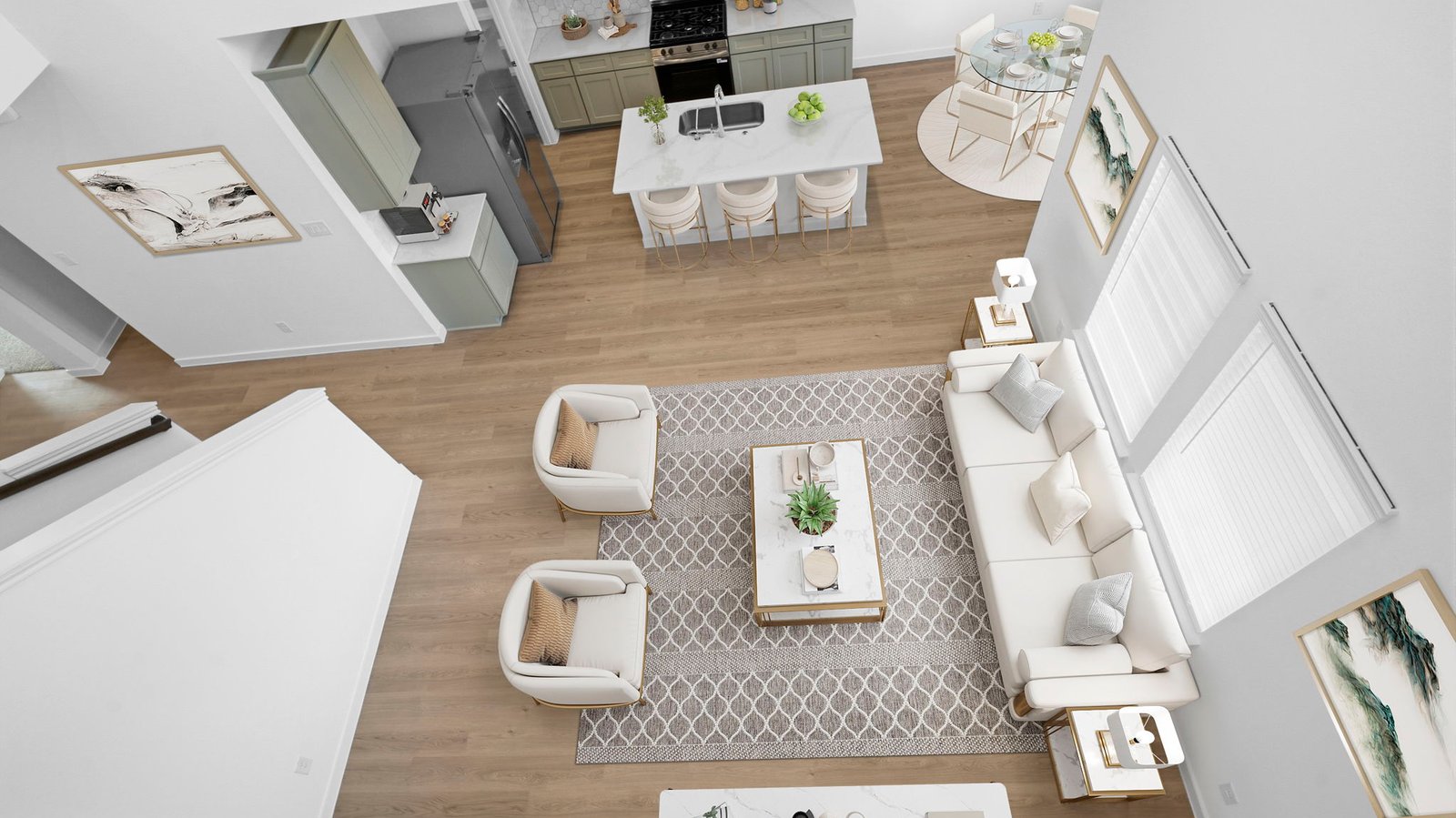 view of the first floor from the second floor