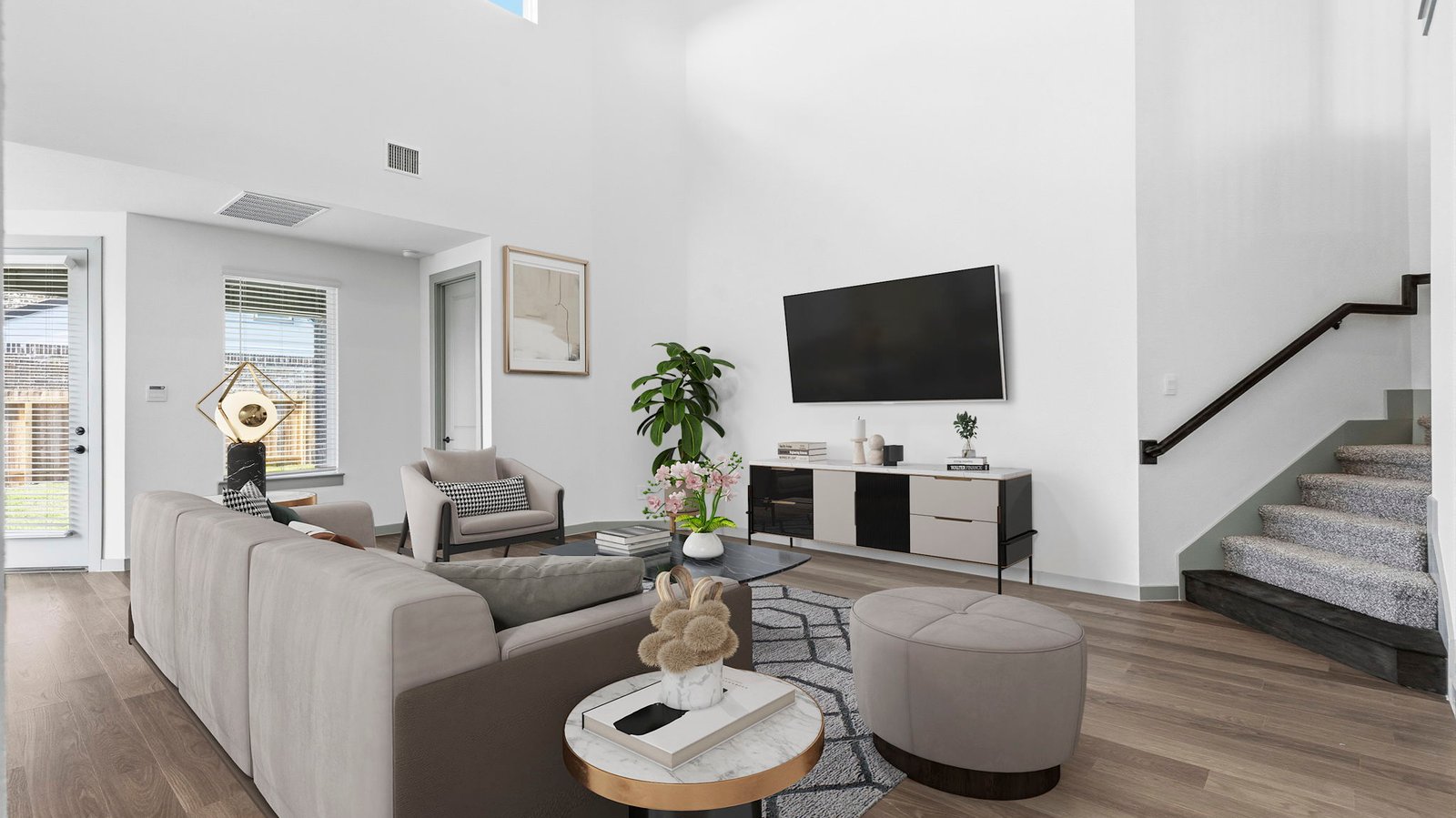 living room with one window